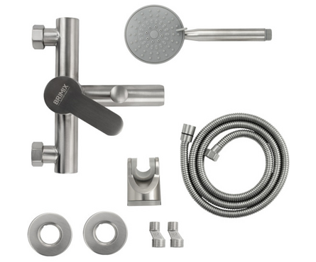 Смеситель для ванны однорычажный BRIMIX короткий гусак сатин 9394 Фотография_2