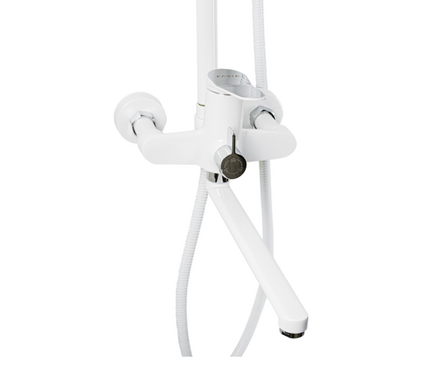 Душевая система (35 к.с изл.+лейка 1 поз.+душ.шланг+троп.душ) 9677 Белый-хром FABIA Фотография_3