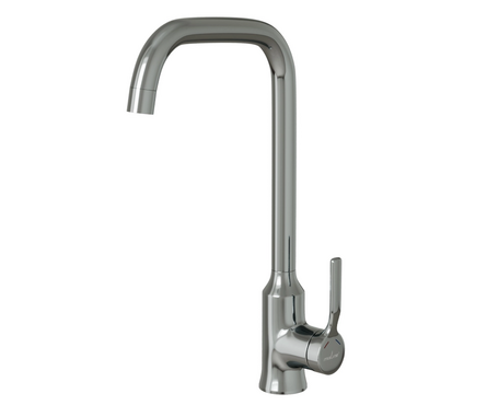 Смеситель для кухни однорычажный MIXLINE высокий гусак хром Flat ML40-032 Фотография_0