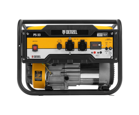 Генератор бензиновый 3.3 кВт 230В бак 15 л ручной стартер PS 33 DENZEL Фотография_3