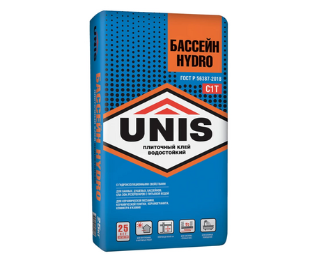 Клей плиточный ЮНИС Бассейн HYDRO С1Т 25 кг Фотография_0