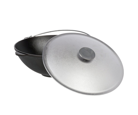 Казан чугунный 8 л татарский с алюминиевой крышкой d360, с дужкой ГАРДАРИКА Фотография_1