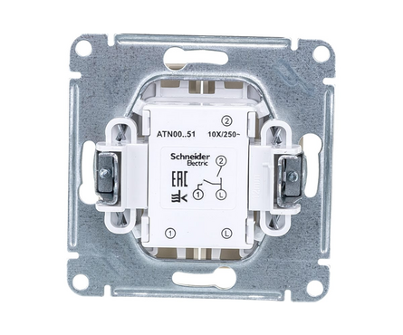 Выключатель ATLAS бежевый, 2-клавишный, 10А\250В (Schneider Electric) Фотография_2