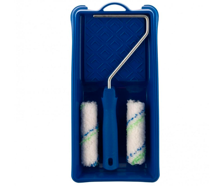 Малярный набор Сибртех: ванночка 150 мм х 290 мм, мини-валик 110 мм, для работ с водными красками Фотография_1