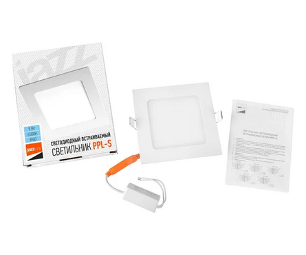 Светильник LED ДВО встраив. 9 Вт 6500К 600 Лм IP40 Квадрат белый ультра тонкий d 145 мм 5008281А Фотография_3