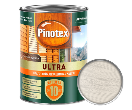 Состав для дерева алкидный PINOTEX Ultra белый 0.9 л Фотография_0