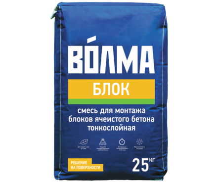 Клей для блоков ВОЛМА Блок 25 кг Фотография_0