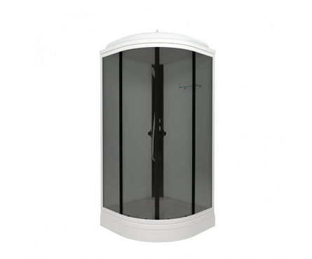 Душевая кабина полукруг 900х900х2175х4 мм низкий поддон тонированное стекло Грэй-вайт ТРИТОН Фотография_1