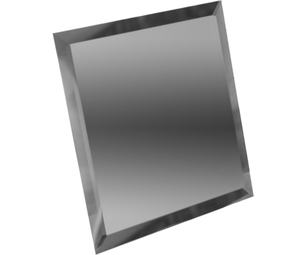 Квадратная зеркальная графитовая плитка с фацетом 10 мм, 120х120 мм Фотография_0