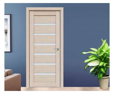 Дверь межкомнатная Лиственница Кремовая L1 со стеклом 800х2005 мм Фотография_1