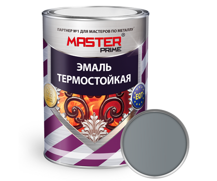Эмаль термостойкая серебристая MASTER PRIME 0.4 кг Фотография_0