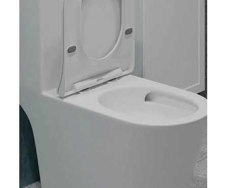 Унитаз-монолит Т1084 безободковый тонкое сиденье ДП (с гофрой и подводкой) EVA GOLD Фотография_3