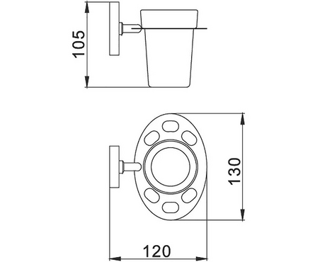 Держатель стакана и зубных щеток хром HB1906 HAIBA Фотография_1