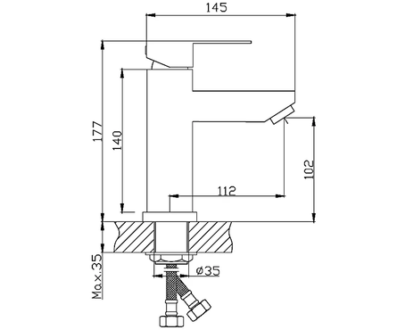 Смеситель для умывальника однорычажный HAIBA литой гусак сатин HB10801 Фотография_2