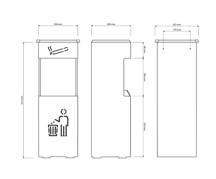 Урна для мусора с пепельницей нерж. 24 л Сатин САНАКС Фотография_4