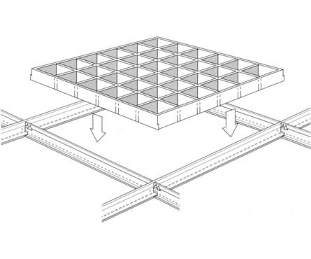 Профиль несущий Грильято 1200 мм, 100х100х40 мм, белый матовый Фотография_1