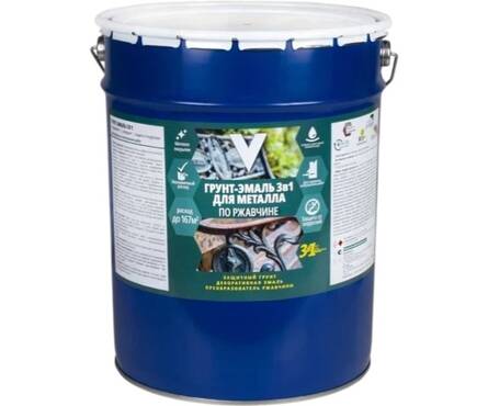 Грунт-эмаль по ржавчине 3 в 1 серый V 10 кг Фотография_0