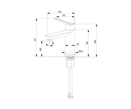 Смеситель для умывальника однорычажный MILARDO литой гусак хром Enjoy ENJSB00M01 Фотография_3
