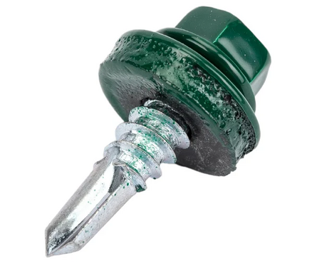 Саморез кровельный оцинкованный 5.5х19 мм RAL6005 зеленый DAXMER Фотография_1