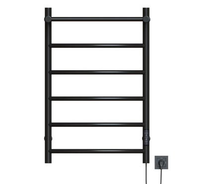 Полотенцесушитель электрический 80х50 см подкл. универсальное черный матовый таймер 336 Вт CAPELLA MIXLINE Фотография_1