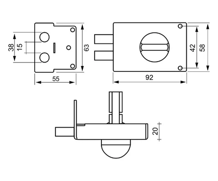 Замок накладной ЗН-2 МР порошковый VETTORE Фотография_1