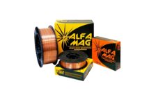 Проволока AlfaMag СВ08Г2С омедненная, (SG-2) d=0,8 мм, пласт.касс. рядн.намот 5 кг, (D200) желтый