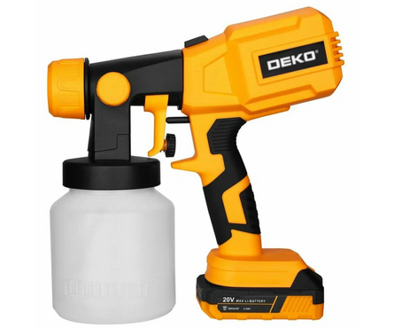 Краскопульт 20 Вт, 3 А*ч, 1 Акб, емкость 800 мл SG20DK DEKO Фотография_1