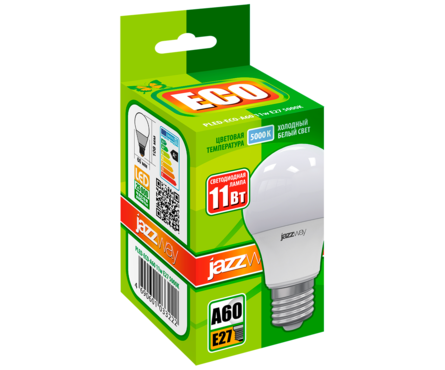 Лампа светодиодная 11 Вт Груша Е27 5000К 840лм 230В JazzWay 1033222 Фотография_1