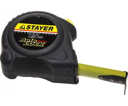 Рулетка STAYER MASTER AUTOLOCK  7.5мх25мм , корпус с резиновым напылением, автостоп Фотография_0