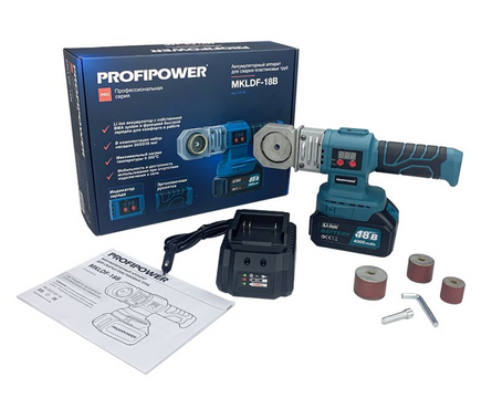 Аппарат для сварки ПВХ труб аккумуляторный 18 В Li-ion-1 шт, 4 Ач, З/У MKLDF-18B PROFIPOWER Фотография_2