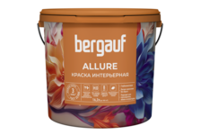 Краска интерьерная моющаяся глубокоматовая ВД BERGAUF Allure белая БАЗА А 9 л