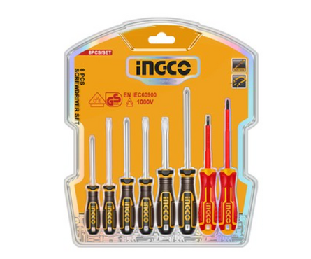 Набор отвëрток 8 предметов HKSDS0838 INDUSTRIAL INGCO Фотография_1
