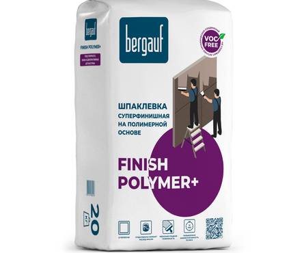Шпаклевка БЕРГАУФ Finish Polymer+ финишная супер белая, полимерная, 0.16 мм-3 мм, 20 кг  Фотография_0