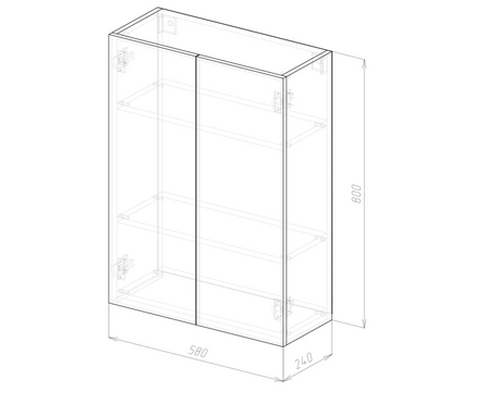 Шкаф 60 навесной белый глянец Фотография_3