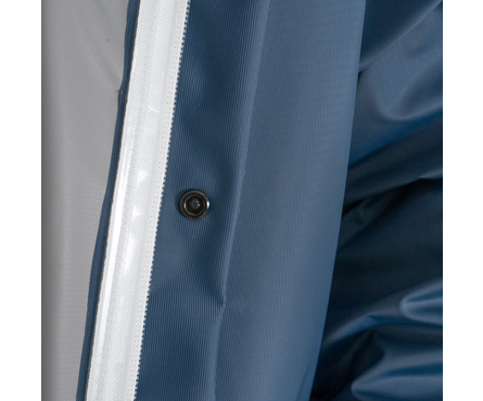 Дождевик-плащ ПВХ Экстрим р. 52-58 рост 164-170 двухслойный на молнии, синий+серебро Фотография_1