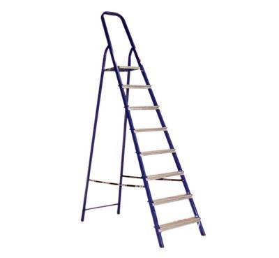 Лестница-стремянка стальная Алюмет 8 ступеней, синяя  Фотография_0
