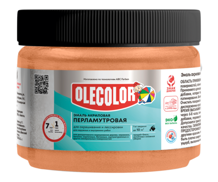 Эмаль акриловая OLECOLOR перламутровая бронза 0.3 кг Фотография_1