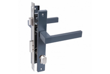 Замок врезной 8520.02.7016 для калитки с ручками серый антрацит СТАНДАРТ