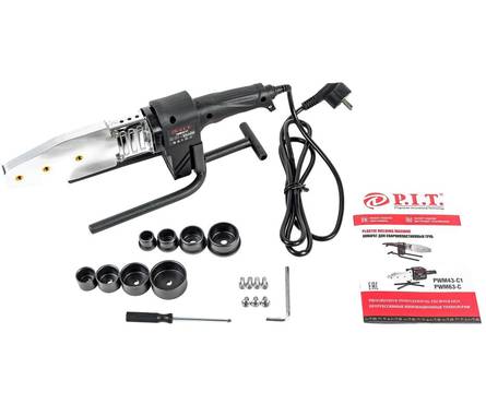 Аппарат для сварки ПВХ труб 1200 Вт 0-300 C насадки 20,25,32,40 мм, кейс P.I.T Фотография_3