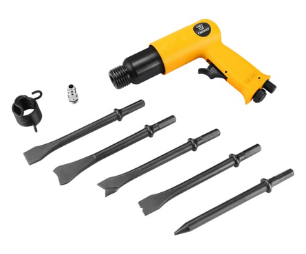 Молоток пневматический 4500 уд/мин, 141 л/мин, 6 атм. в кейсе 8 предметов DKPT04 SET 3 DEKO Фотография_3