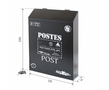 Ящик почтовый черный 3010 АЛЛЮР Фотография_3