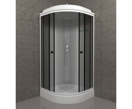 Душевая кабина полукруг 900х900х2175х4 мм низкий поддон тонированные двери Грэй ТРИТОН Фотография_3