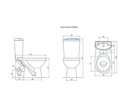 Унитаз-компакт Комфорт Люкс белый фарфор (кос.выпуск, нижн.подвод дюр. сид.м/лифт 2 кн.арм) ROSA Фотография_2