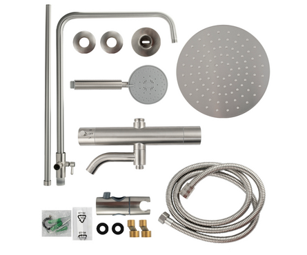 Душевая система (35 к.с изл.+лейка 1 поз.+душ. шланг+троп. душ) 9498 Термостатический сатин MAGNUS Фотография_2