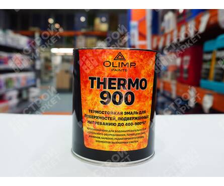 Эмаль термостойкая черная OLIMP Thermo 900°C 0.8 л Фотография_1