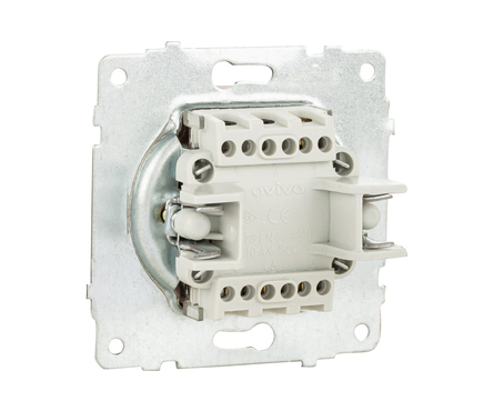 Выключатель QUANTUM OVIVO, 1-клавиша, серебро Фотография_1