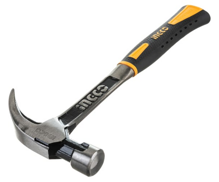 Молоток-гвоздодер 560 г. 34.5 мм, двухкомпонентная рукоятка INGCO Фотография_2