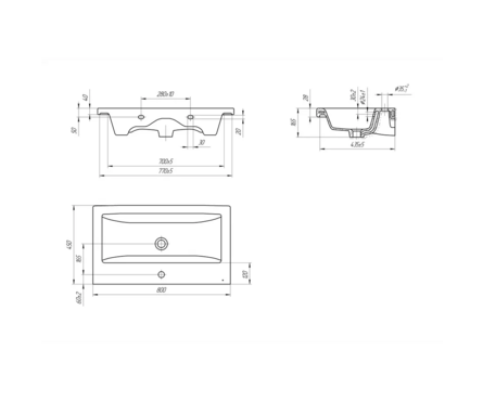 Умывальник COMO 80 мебельный Cersanit Фотография_6