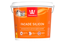 Краска акриловая Tikkurila FACADE SILICON для фасадов и цоколей, белая (2.7 л)