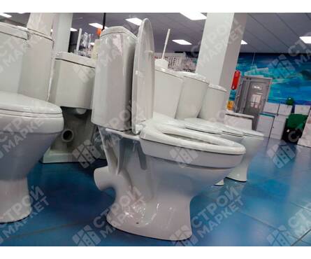 Унитаз-компакт W101 косой выпуск+сиденье полипропилен GESSO Фотография_4